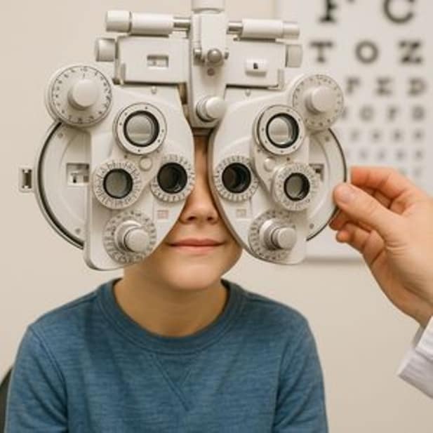 Child has an eye test