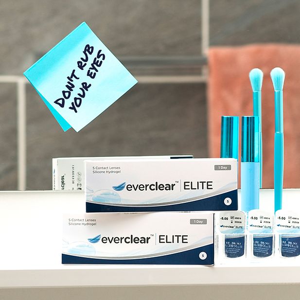 Two boxes of everclear ELITE and a stickynote attached to the bathroom mirror that says “Don’t rub your eyes!”