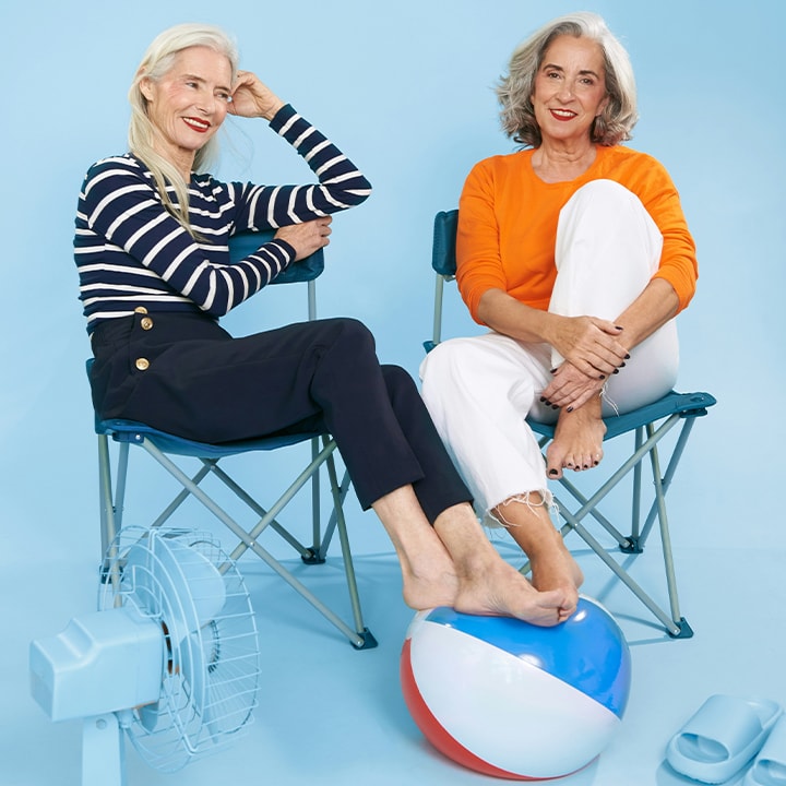 Two women sitting together